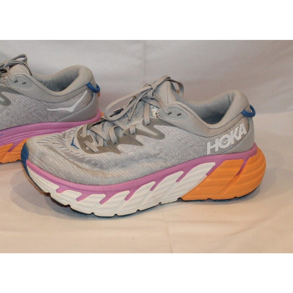 Hoka One One Women's GRAVIOTA 4‎ HMNC GRAY PINK ORANGE SZ 10 $175 - Picture 4 of 5